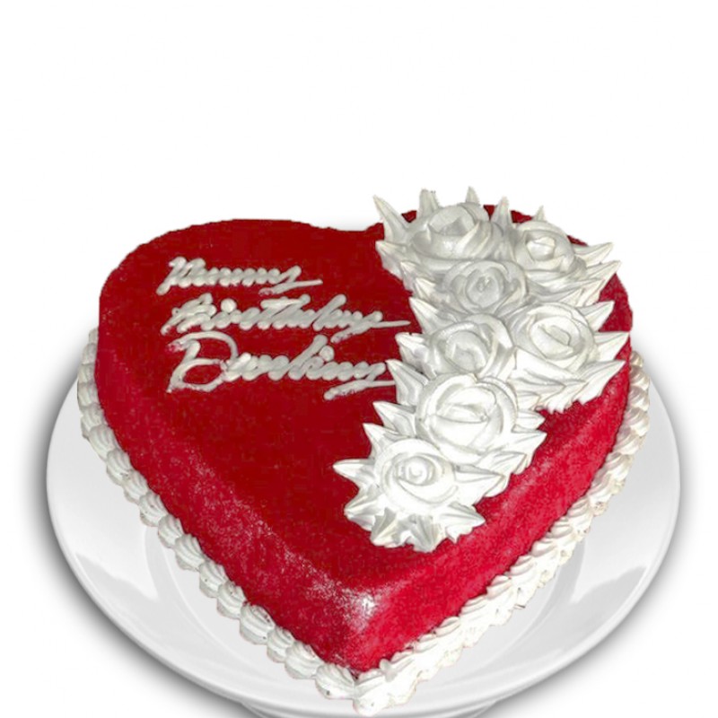 1 Kg Red Velvet Heart Shape Cake 